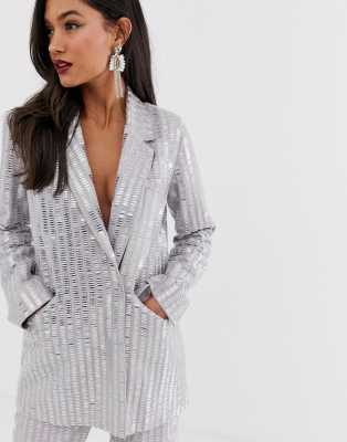 asos white sequin suit