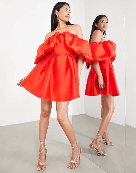 Red Off Shoulder Dresses | Shop at ASOS