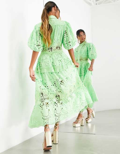 lime green shirt dress New in Asymmetric Flare Shirt Dress Available in all sizes from 6 - 24  Price - 42,500 Length- 42 Color
