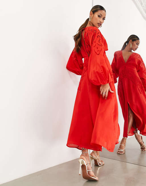 Asos robe shop longue rouge