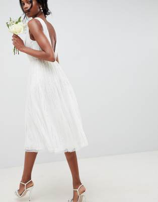 asos midi wedding dress