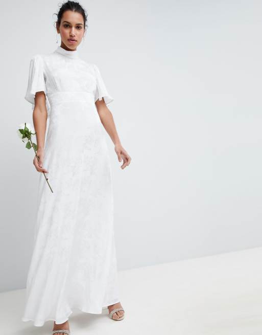  ASOS  EDITION wedding  maxi  dress  in soft jacquard with 