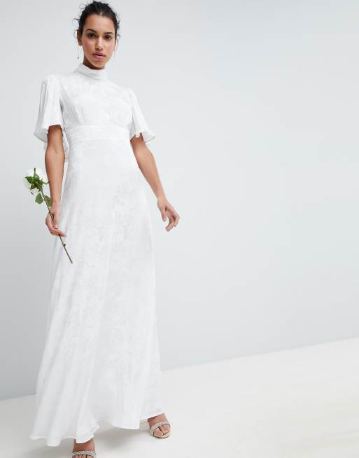  ASOS  EDITION wedding  maxi dress  in soft jacquard with 