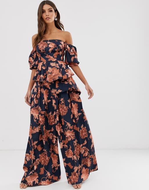 ASOS EDITION wide leg floral trouser