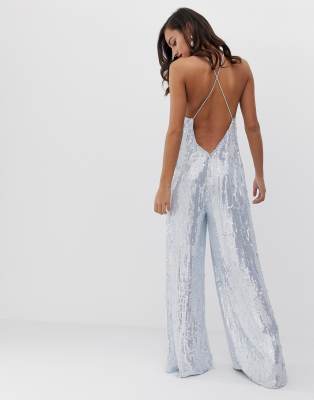 asos silver sequin jumpsuit