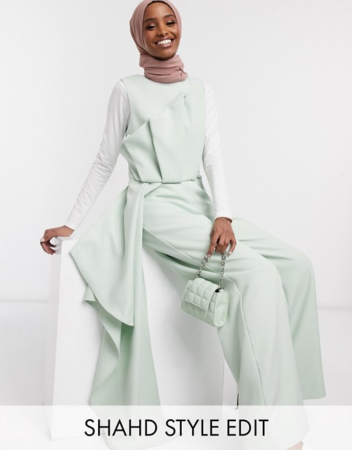 ASOS EDITION wide leg trousers in crepe