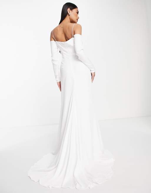 ASOS EDITION - Willa - Draperet offshoulder-brudekjoler i |