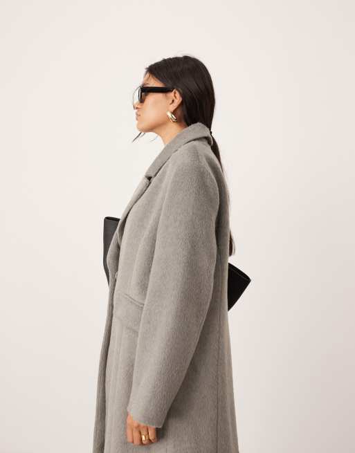 ASOS EDITION wool mix tailored clean oversized maxi coat in pale grey ASOS