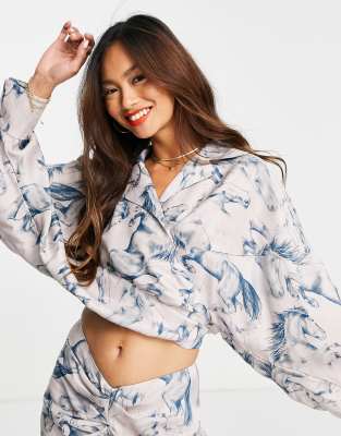 ASOS EDITION wrap front blouse in horse print - ASOS Price Checker