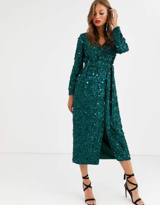 midi shimmer dress