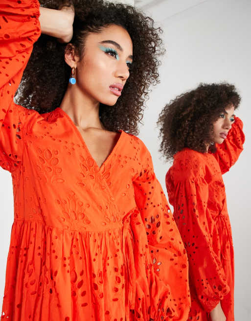 Asos robe broderie online anglaise