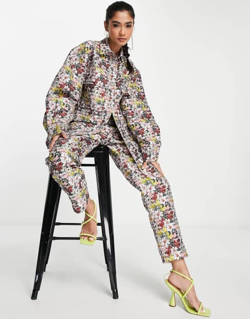 ASOS EDITION – Żakardowa koszula z kwiatowym wzorem