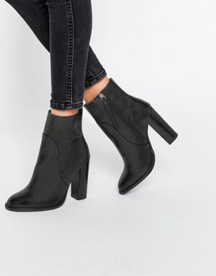 black leather sock booties