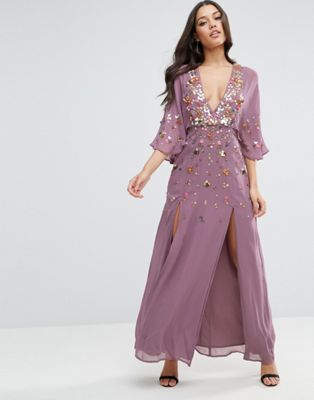 embellished maxi dress asos