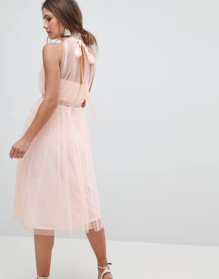 asos pink tulle dress