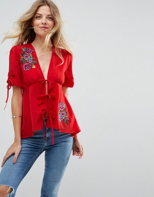 ASOS Pretty Embroidered Blouse