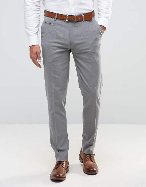 ASOS – Enge, elegante Hose in Mittelgrau
