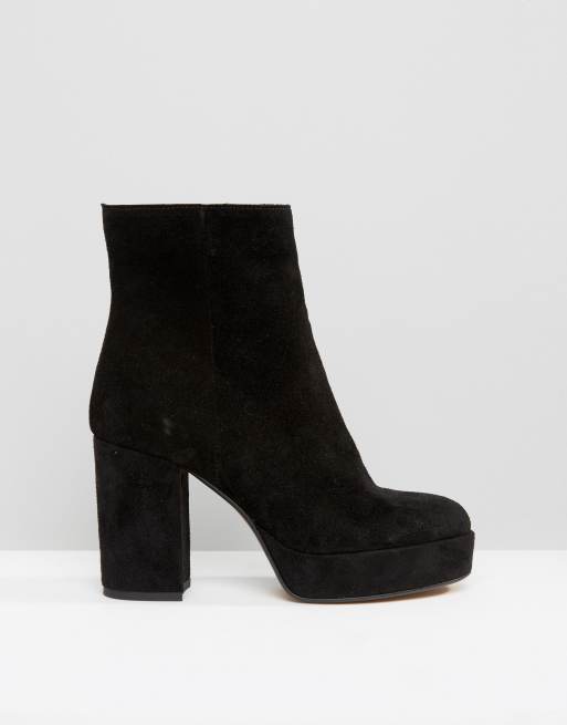 ASOS ENTAZ Suede Platform Ankle Boots
