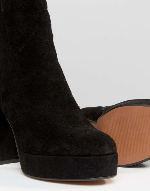 ASOS ENTAZ Suede Platform Ankle Boots, 3 of 4