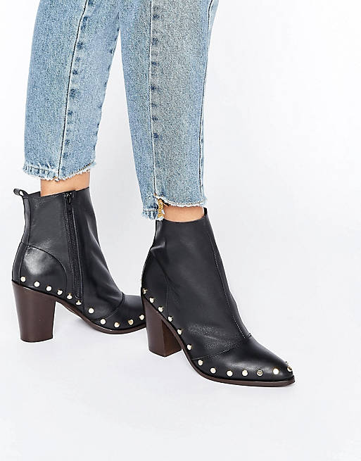 ASOS ENTITY Leather Stud Ankle Boots