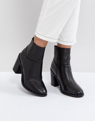 black leather ankle boots asos