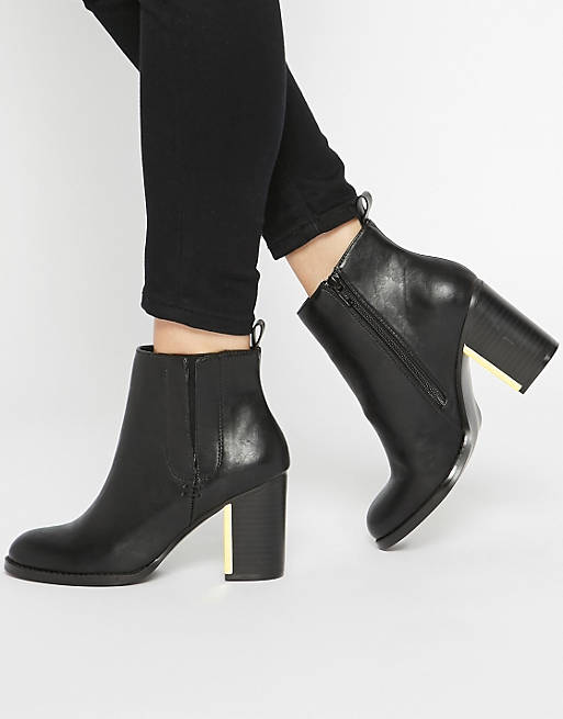 ASOS EVERMORE Metal Detail Ankle Boots