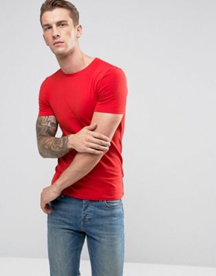 red muscle fit shirt