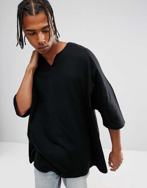 ASOS Extreme Oversized Kaftan T Shirt With Notch Neck