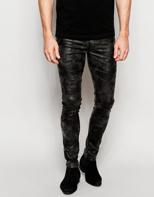 ASOS Extreme Skinny Jeans In Coated Black | ASOS