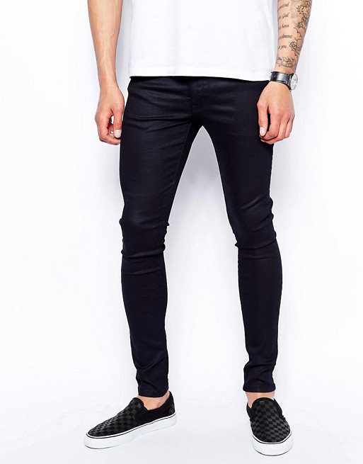 ASOS | ASOS Extreme Super Skinny Jeans In Coated Black