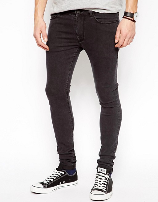 ASOS | ASOS Extreme Super Skinny Jeans In Faded Black