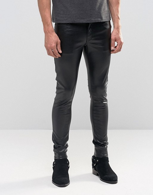 ASOS | ASOS Extreme Super Skinny Jeans In Faux Leather
