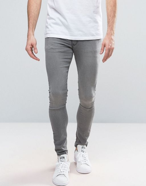 Asos Asos Extreme Super Skinny Jeans In Grey 