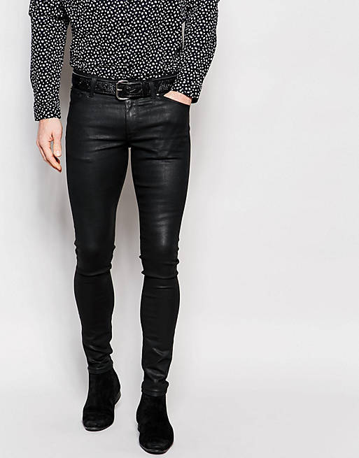 ASOS Extreme Super Skinny Jeans In Heavy Coated black | ASOS