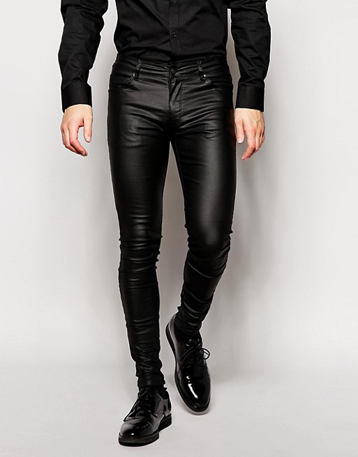 ASOS | ASOS Extreme Super Skinny Jeans In Leather Look