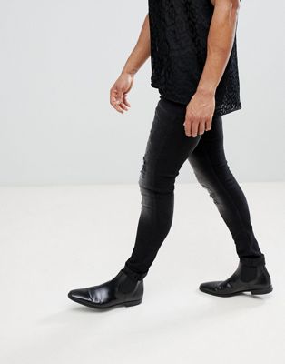 asos extreme super skinny jeans in leather look