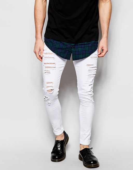 Asos Extreme Super Skinny Jeans With Mega Rips Asos 