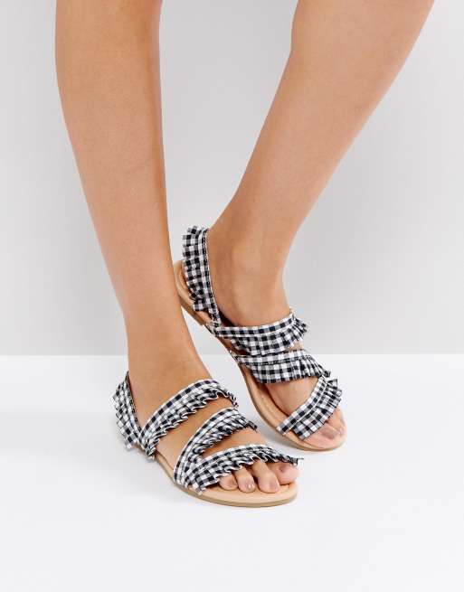 Ruffle store flat sandals