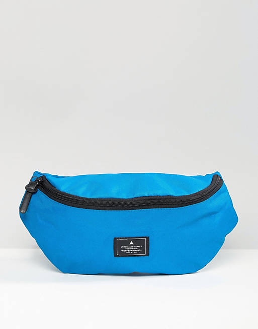 ASOS Fanny Pack In Blue With Patch