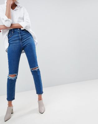 busted knee mom jeans