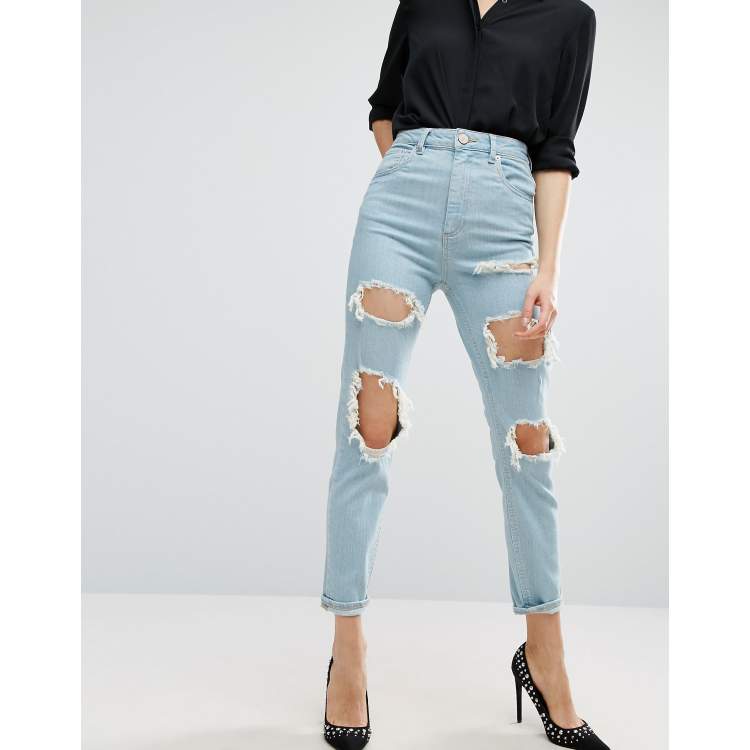 Asos ripped best sale jeans womens