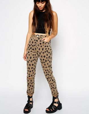 leopard print mom jeans