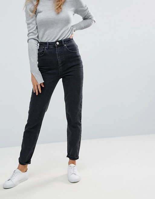 ASOS | ASOS FARLEIGH High Waist Slim Mom Jeans In Washed Black