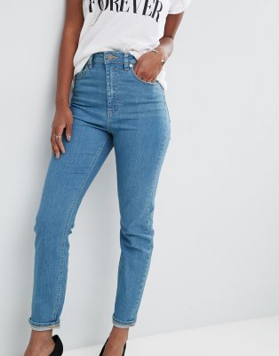 bright blue mom jeans