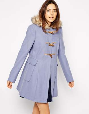 light blue duffle coat