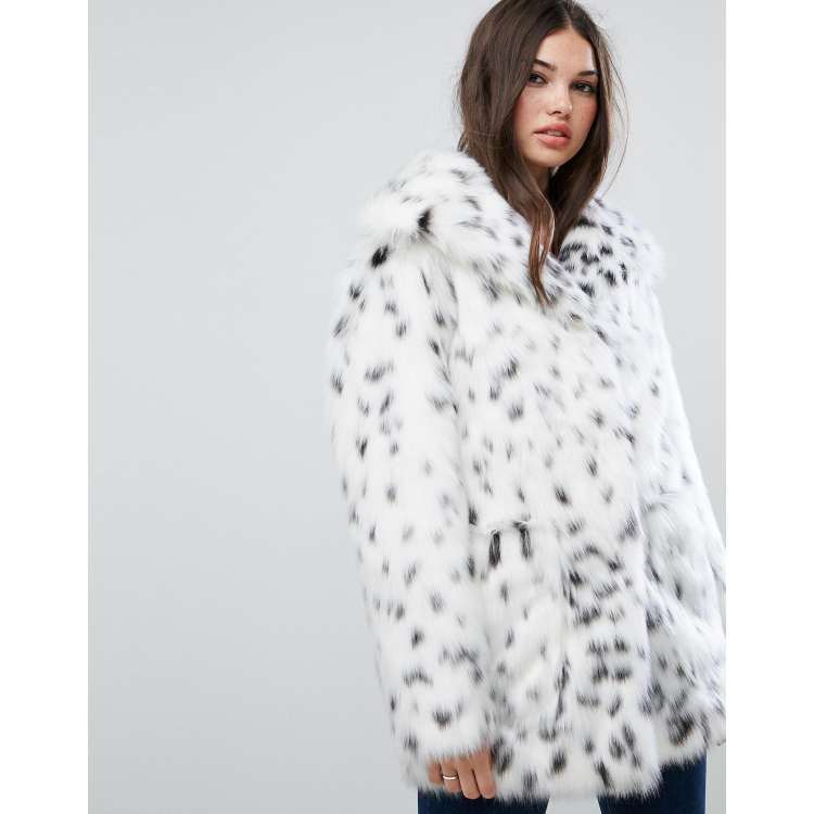 High quality Winter Animal Leopard Faux Fur Extra Long Coat Full