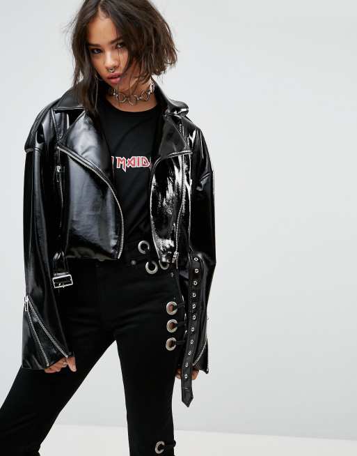 Vinyl on sale moto jacket