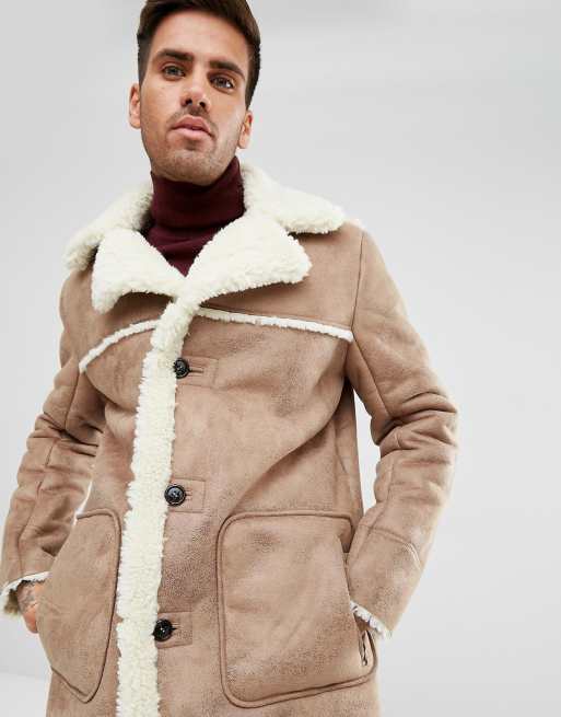 Asos camel hot sale coat mens