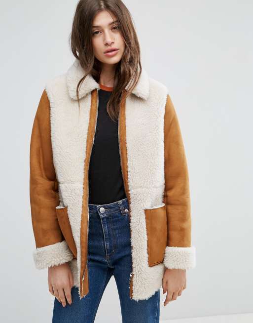 Asos hot sale sheepskin coat