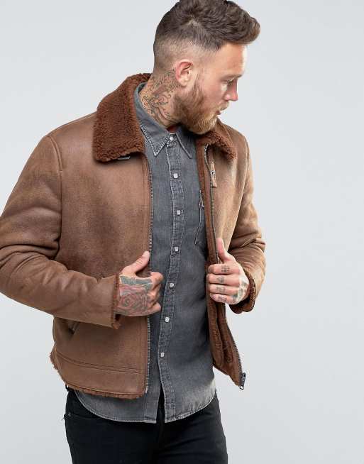 Asos faux shearling on sale jacket